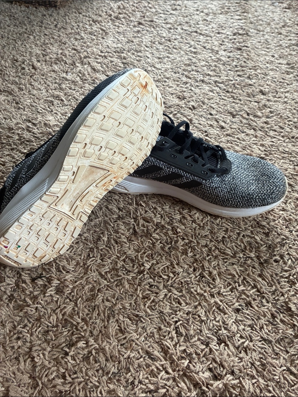 Adidas Black And Gray Knit Training Sneakers View 3